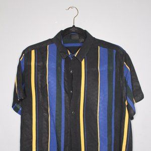 Oversized Stripe Shirt w| Square Collar